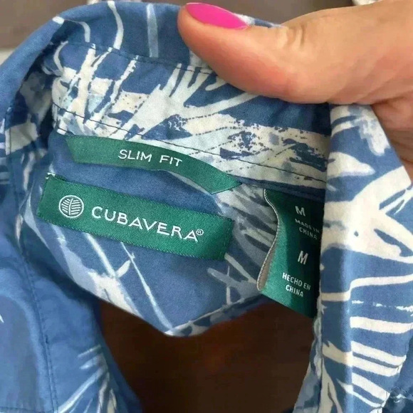 Cubavera Men’s Slim Fit Size M Button Down Short Sleeved Dress Shirt - Picture 3 of 4